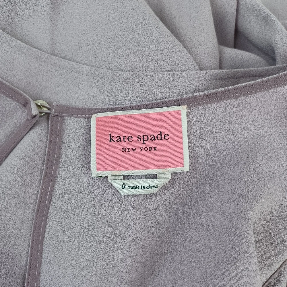 Kate Spade Pleat Trim Crepe Midi Dress Size 0 Wedding Guest Feminine Viscose